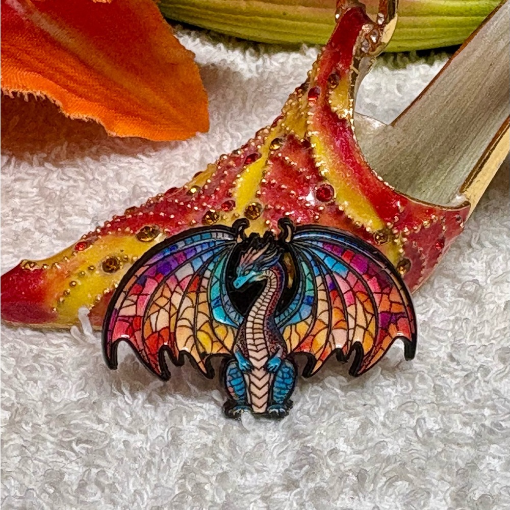 Colorful Dragon Enamel Pin - Picture 2 of 3